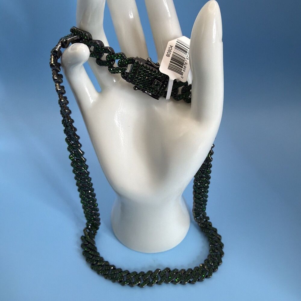 Invicta Elements Men’s XL Ice Drip Chain Necklace - Cosmic Green 550mm 22” Long